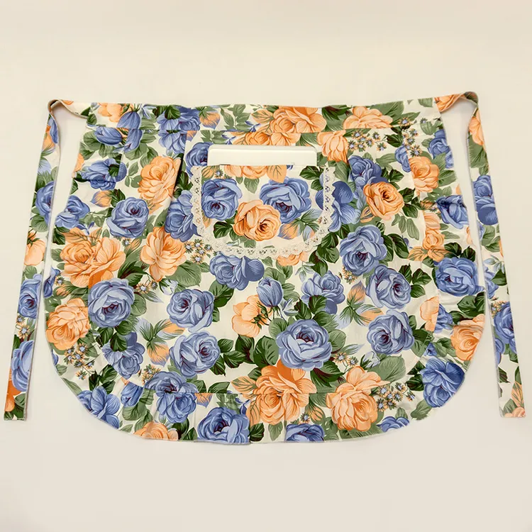 半身围裙女纯棉2023新款厨房防水半截家用高端围腰小个子吸水手工