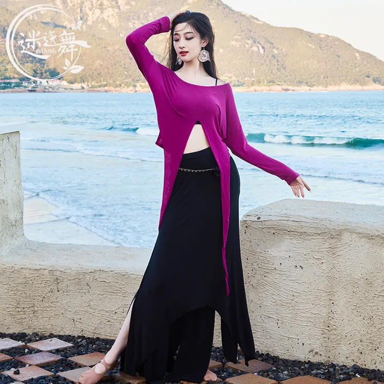 迷迭舞原创2025春季新款肚皮舞服装练功服保暖舞蹈服演出表演服女