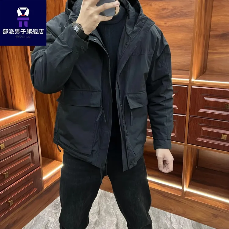 连帽工装夹克外套多口袋美式休闲男士休闲百搭男生男款男士外套
