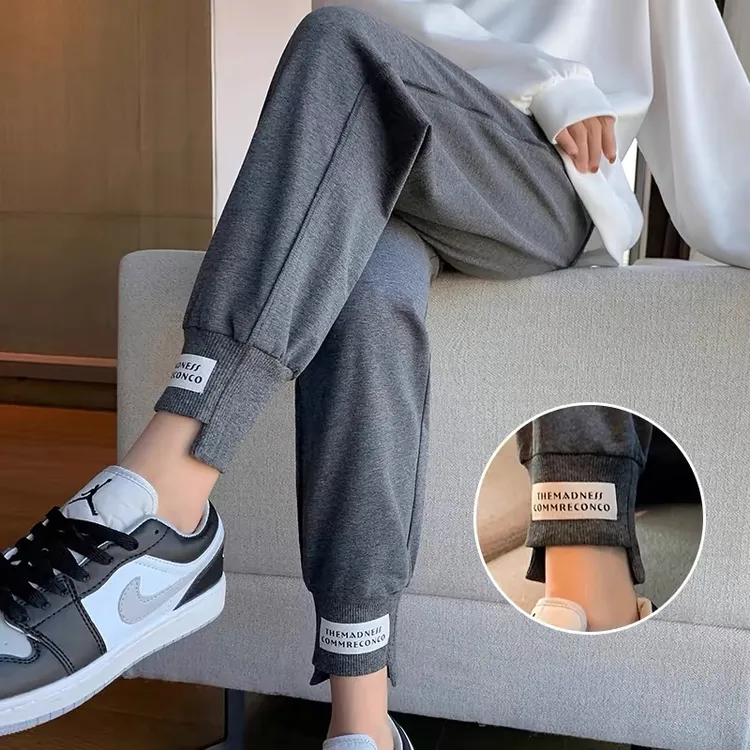 孕妇裤子灰色春秋款外穿休闲运动裤大码卫裤小个子九分裤秋装1323