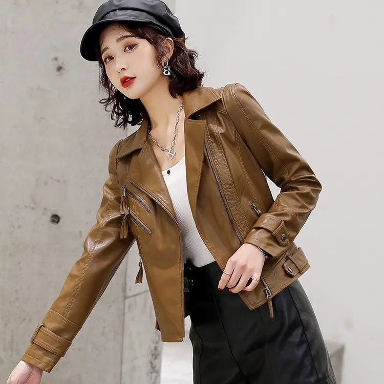 短款皮衣外套女小个子春秋装新品韩版修身显瘦时尚洋气机车夹克潮