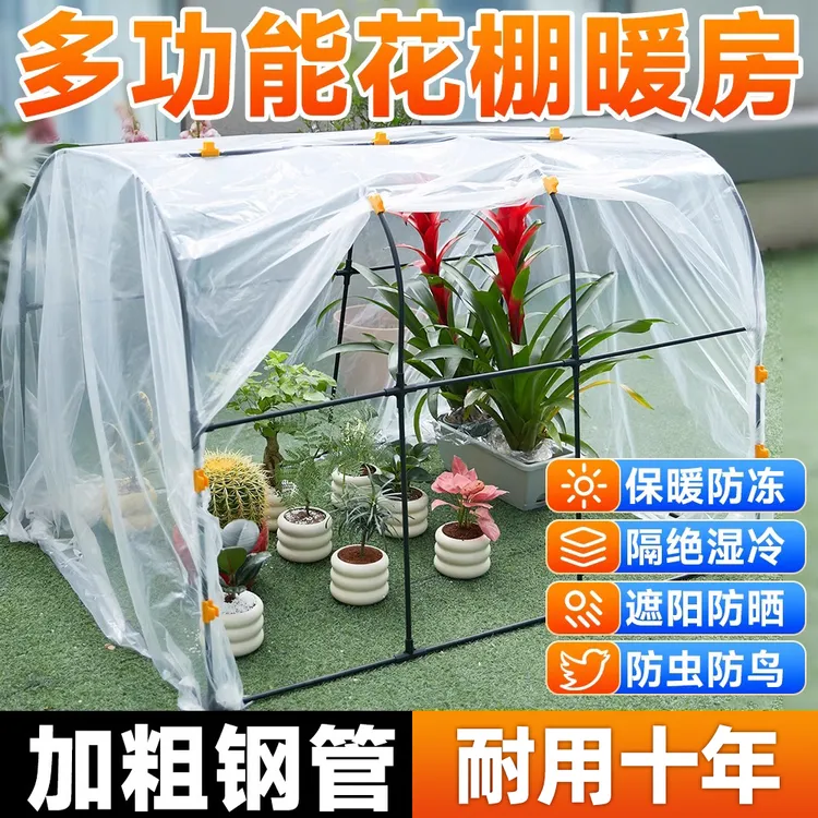 花棚暖房小型家用庭院冬天室外保暖棚子阳光棚绿植保温棚院子专用