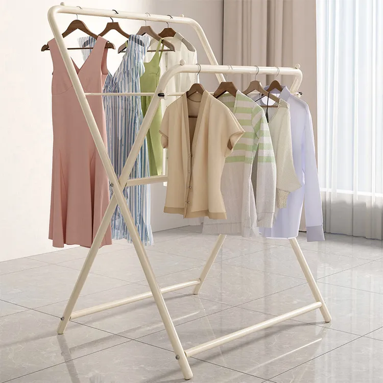 晾衣架落地家用宿舍折叠卧室衣帽架简易衣服架子飘窗阳台晾衣架子