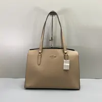 99新 COACH/蔻驰 tatum35奶茶色手提包 35*25*14cmD071411
