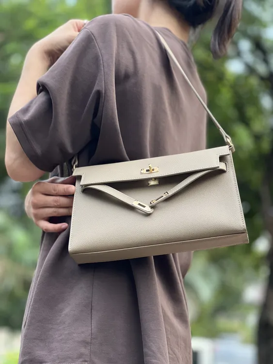 【YUCCI】高品质带毛孔手掌纹经典凯莉腋下单间真皮女包轻奢时尚