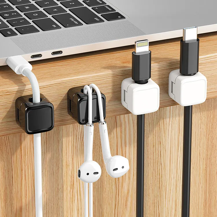 磁吸理线器数据线收纳手机线充电线固定器桌面免打孔线卡子扣自粘