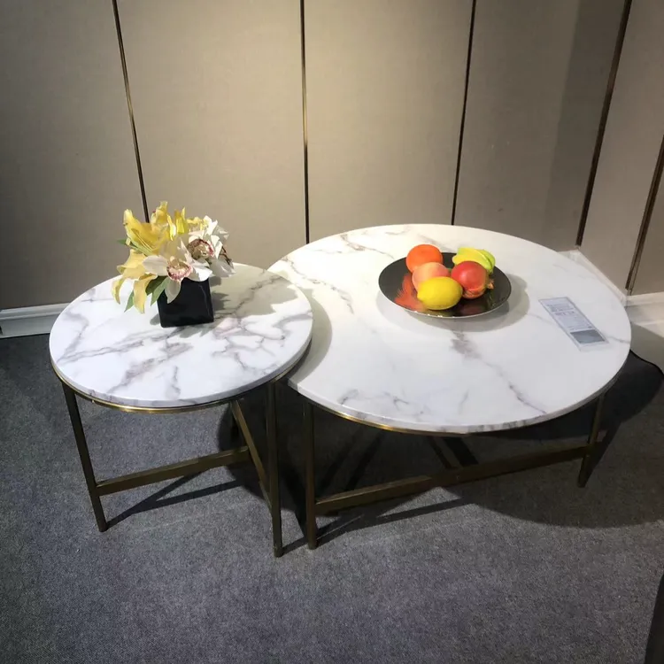 佰廷佰廷轻奢茶几简约客厅茶几大小圆组合极简茶几耐高温圆形茶几