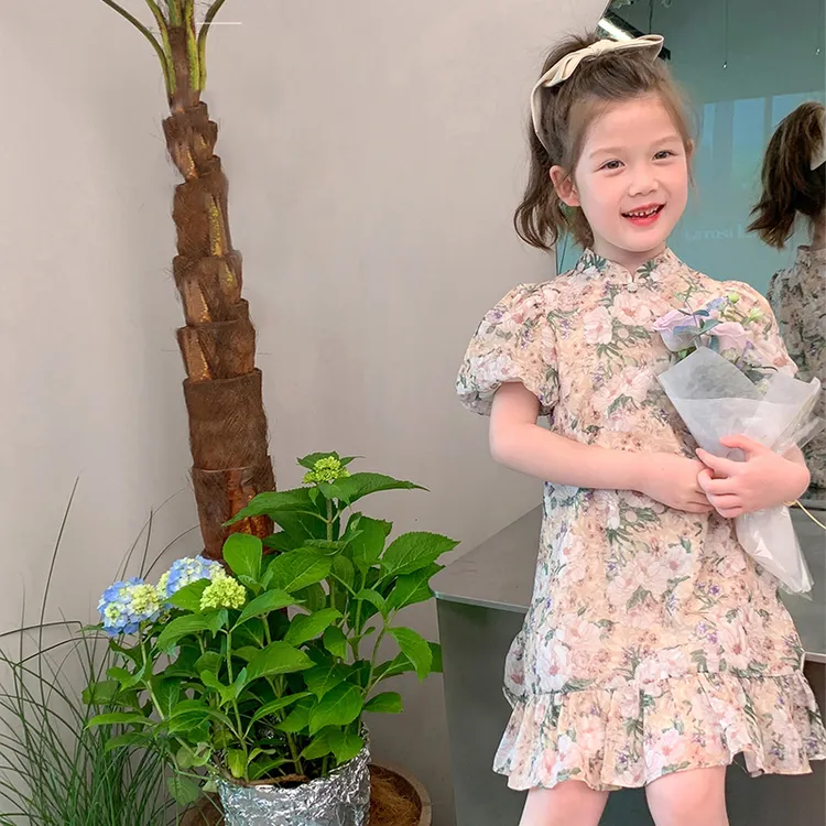 女童旗袍夏季中国风连衣裙宝宝夏装复古民族风洋气儿童装汉服裙子