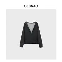 【OLDNAO】品牌订单线软糯慵懒感V领连帽卫衣-ON-2002