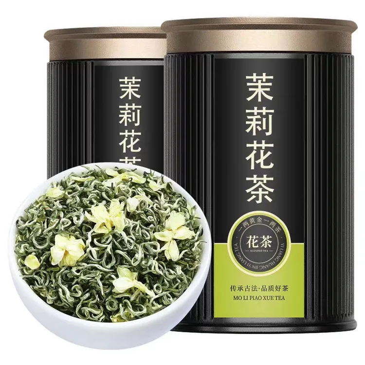 茉莉飘雪茉莉花茶八窨浓香型茶叶2025年新茶自然花香耐泡罐装125g