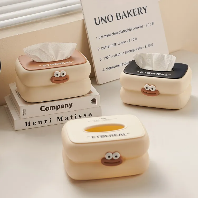 奶油白纸巾盒弹簧桌面客厅可爱创意多功能壁挂式厕所卫生间抽纸盒
