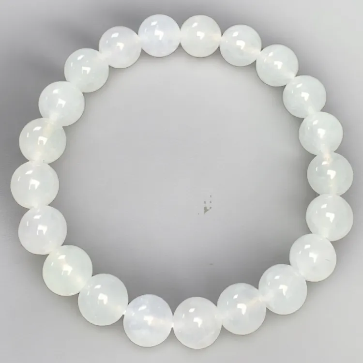 高端缅甸A级上等白冰清晰透光透绳热销爆款官方正品翡翠翡翠珠串