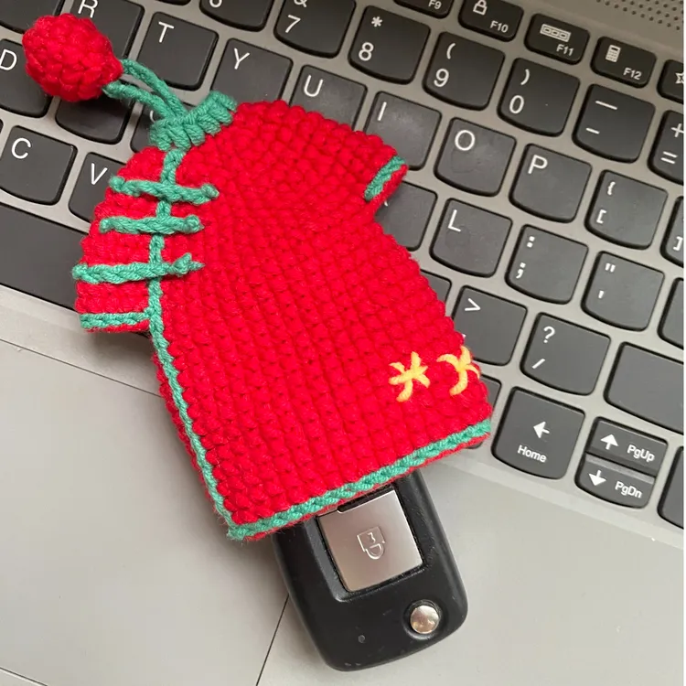 （成品）中国风手工diy毛线钩织钥匙包