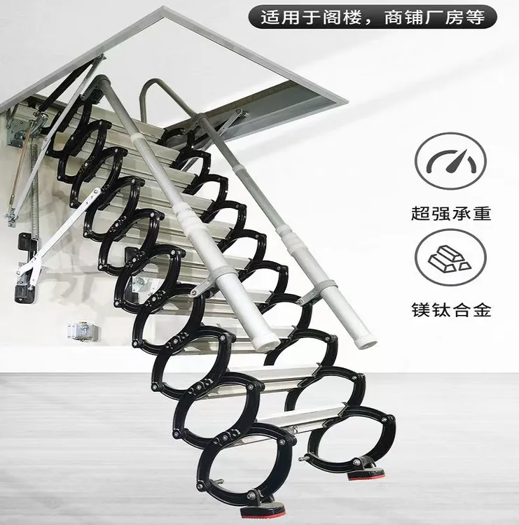 全自动家用阁楼伸缩楼梯跃层自动隐形平台可升降拉伸加厚别墅收缩
