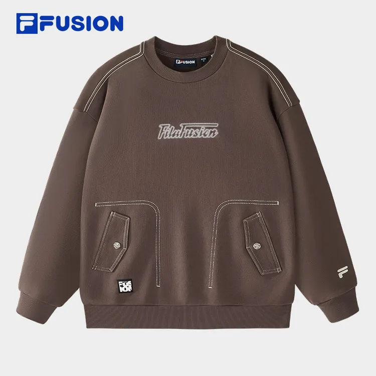 FILA斐乐春秋季潮流复古全棉宽松圆领卫衣女运动休闲T11W443209F