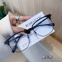 景拓新款大脸男女半框加宽超轻眼镜框可配近视复古蓝光国潮眼镜