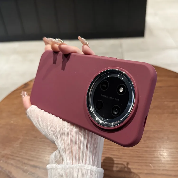 适用于荣耀x60pro手机壳酒红色新款圆边磨砂X70全包x50gt防摔高级