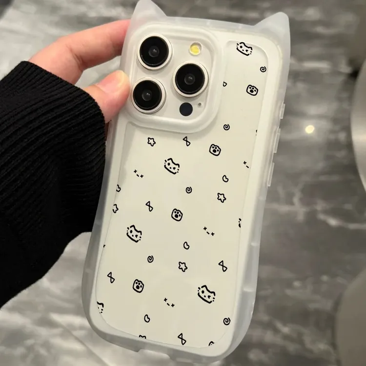 小猫标记苹果11pro猫耳朵手机壳13 12 15promax 14 7/8plus/xr