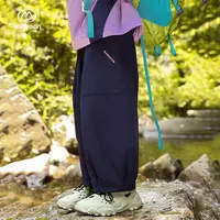 BANDOCIN/半度闲户外登山工装裤女童秋季直筒柔软阔腿长裤休闲裤