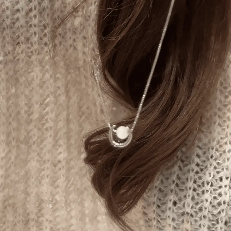 月牙珠珠喵喵石项链女韩系简约ins风锁骨气质颈链