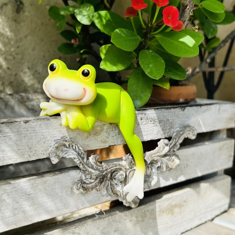 小青蛙盆挂创意树脂工艺品花盆鱼缸户外阳台园艺摆件治愈系可爱