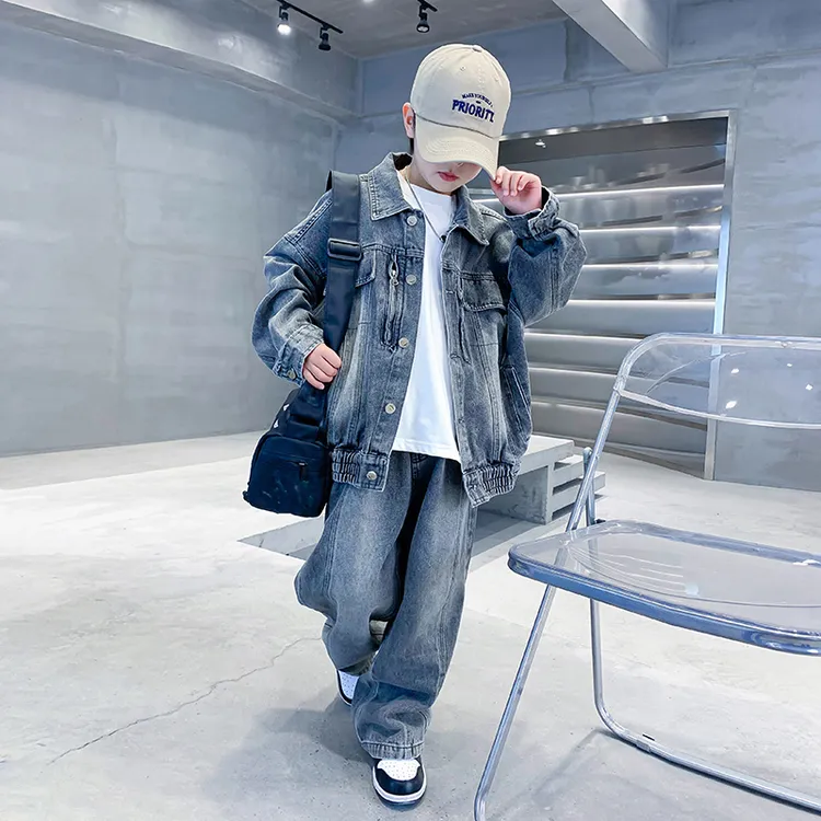 儿童装男童秋装套装2025新款中大童春秋款衣服秋季牛仔男孩潮