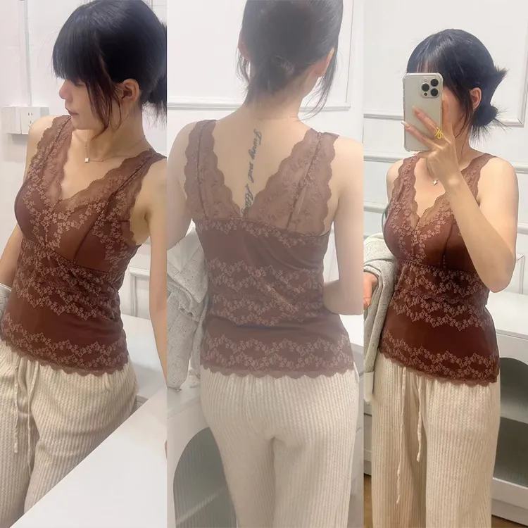 乳腺义乳蕾丝德绒磨毛保暖背心可外穿美背免穿宽肩带大码内衣