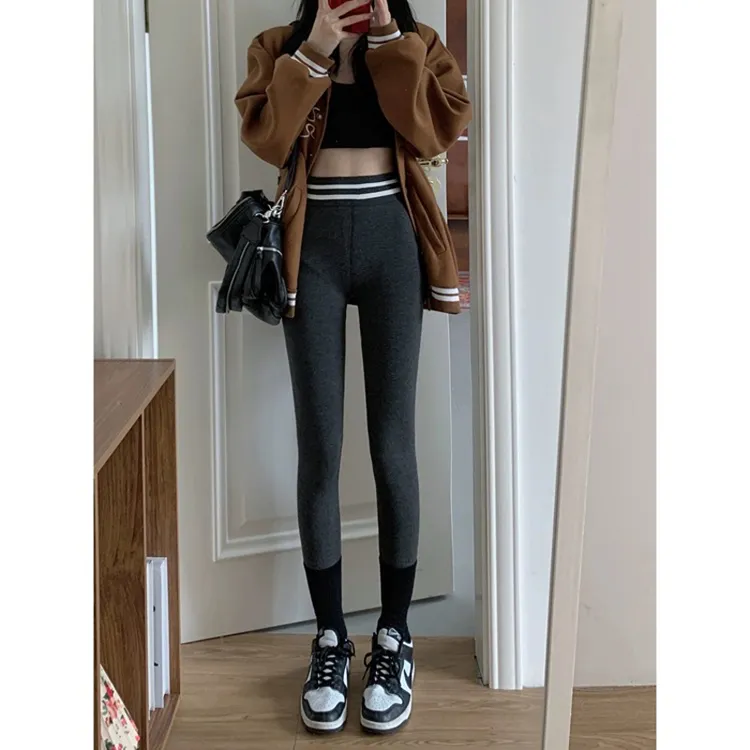 ZC1223【HEY VIVA】  修身高腰打底裤加绒瑜伽一体打底裤显瘦打底裤