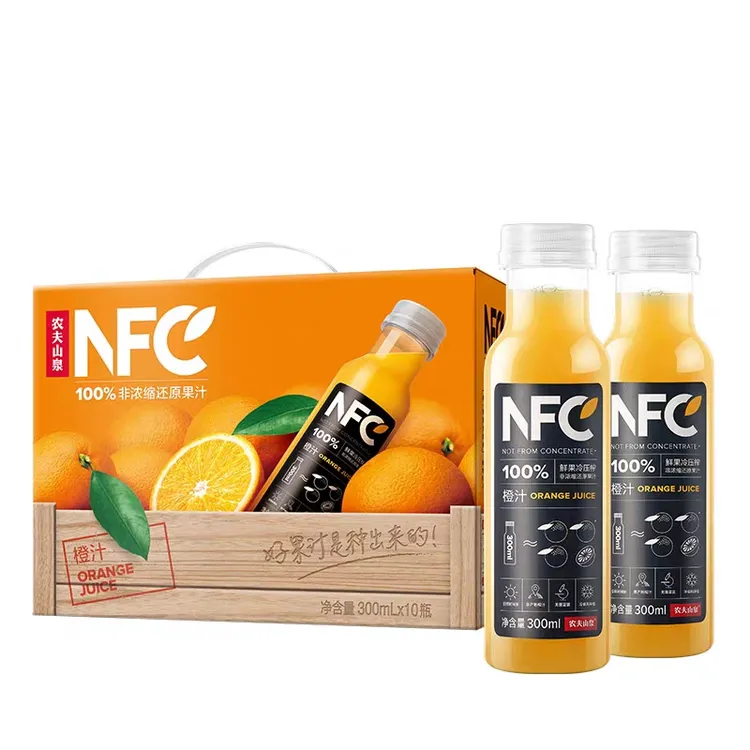 农夫山泉NFC果汁礼盒装送礼鲜榨nfc橙汁300ml*10瓶