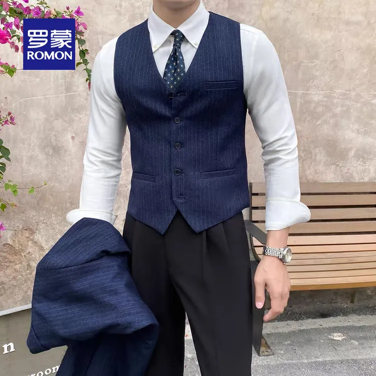 Romon/罗蒙【2025爆款西装马甲】男士男装潮流正装商务风休闲修身