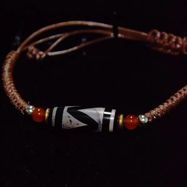 天然玛瑙虎牙纹手链水晶原石玛瑙串珠手串女款小珠子正品男女