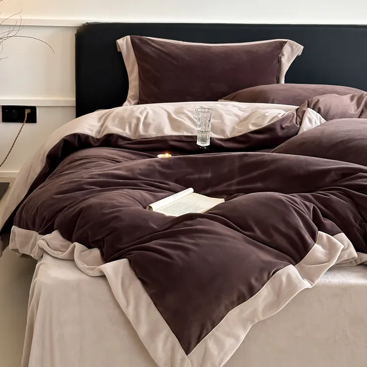 路约威格高端加厚婴儿牛奶绒四件套冬季双面加绒床单笠被套床品