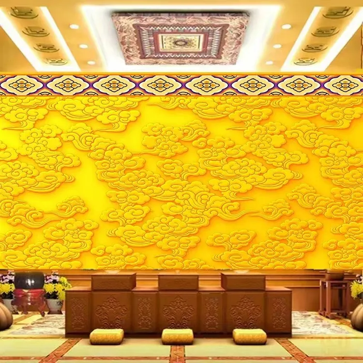 仙鹤祥云壁纸中式佛堂寺庙道家背景壁纸壁画仙家堂口背景墙布定制