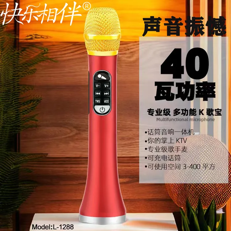 40W大功率快乐相伴麦克风无线蓝牙多功能K歌宝音响一体机户外动圈