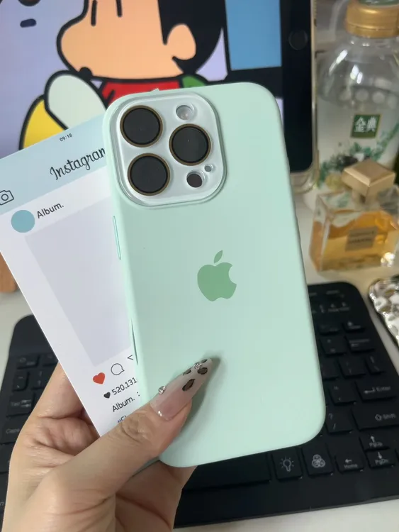 纯色液态硅胶苹果16Promax手机壳个性小视窗iPhone 16 14 13液态