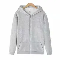 C57-1男女同款春秋季净版加绒运动休闲连帽拉链卫衣