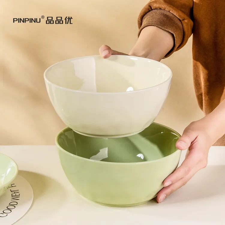 品品优陶瓷面碗大号高颜值面条碗家用沥水汤面碗奶油风汤碗泡面碗