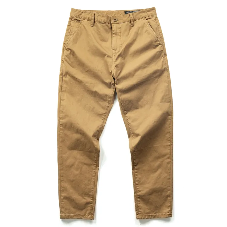 8225 秋季休闲长裤微弹力小直筒裤男士简约宽松卡其百搭裤子春秋