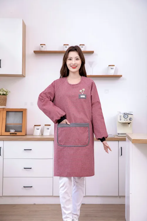 洋气立体花加厚棉布长袖透气罩衣厨房成人做饭保洁罩衣成人女款