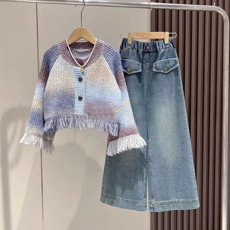 巴拉优选女童针织外套春秋2024新款大童女孩洋气时髦秋装儿童早