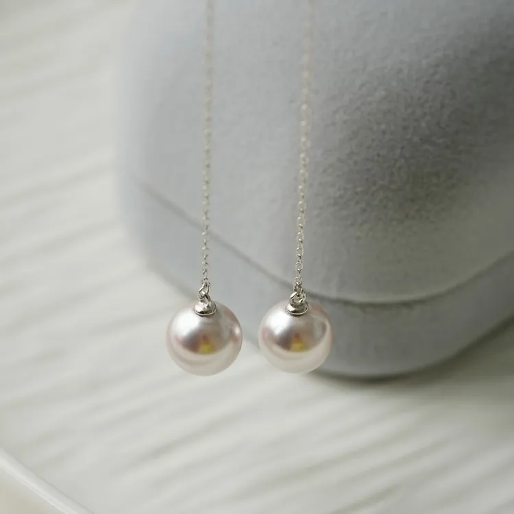 925银耳饰 优雅曼塔玫瑰紫珠耳线女高级感长款耳饰气质耳环