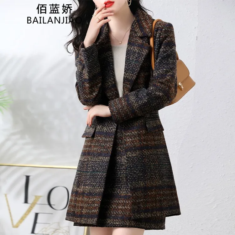 两件套套装裙子2025春秋冬季女装新款时尚洋气质小香风西装连衣裙