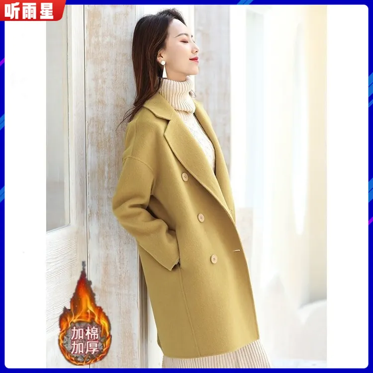 l加棉加厚毛呢外套女2024春秋冬季新款小个子洋气上档次中长款呢1