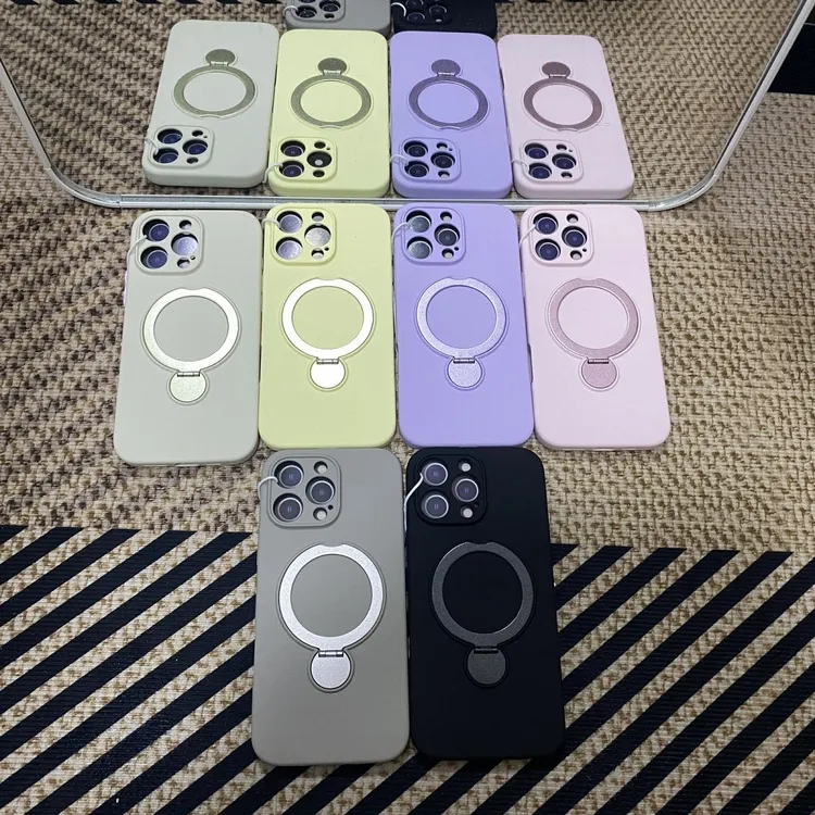 360旋转磁吸苹果15pro手机壳带支架iphone16pro壳全包14pro一体13