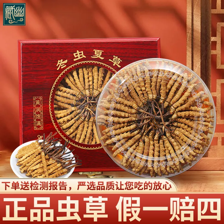 5根1克50根旗舰店虫草正品干货虫草泡酒发货头期滋补冬虫夏草送礼