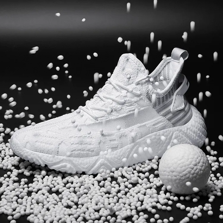 笑相迎高品质软底减震运动鞋马拉松跑鞋男动鞋爆米花底透气椰子鞋