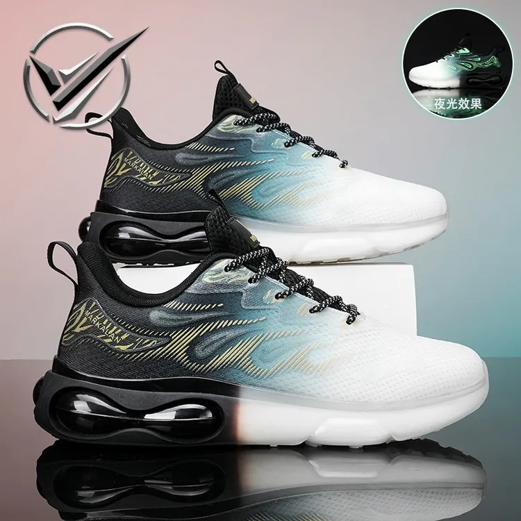 笑相迎高品质外贸大码45码飞织户外运动休闲时尚潮流厚底青年男鞋