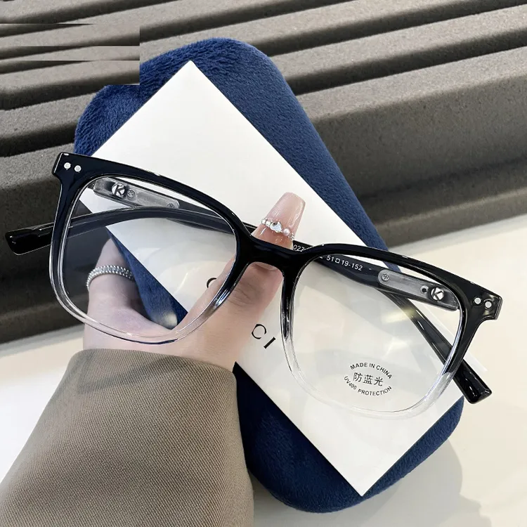 TR30274新款方框女素颜可配近视眼镜 防蓝光百搭男平光眼镜显脸小