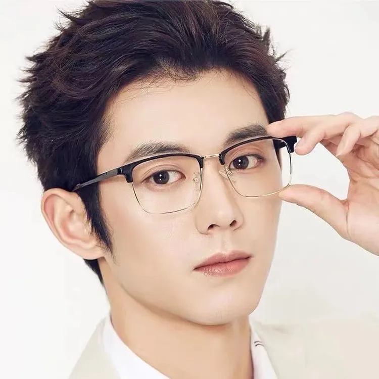 新款变色近视眼镜男感光防辐射抗蓝光可配度数潮流学生平光镜2753