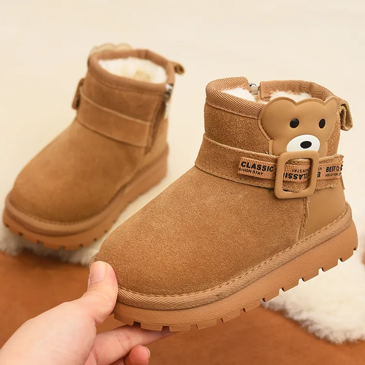 女童雪地靴2025冬季新款儿童棉靴保暖童鞋大棉冬靴加绒男童棉鞋子